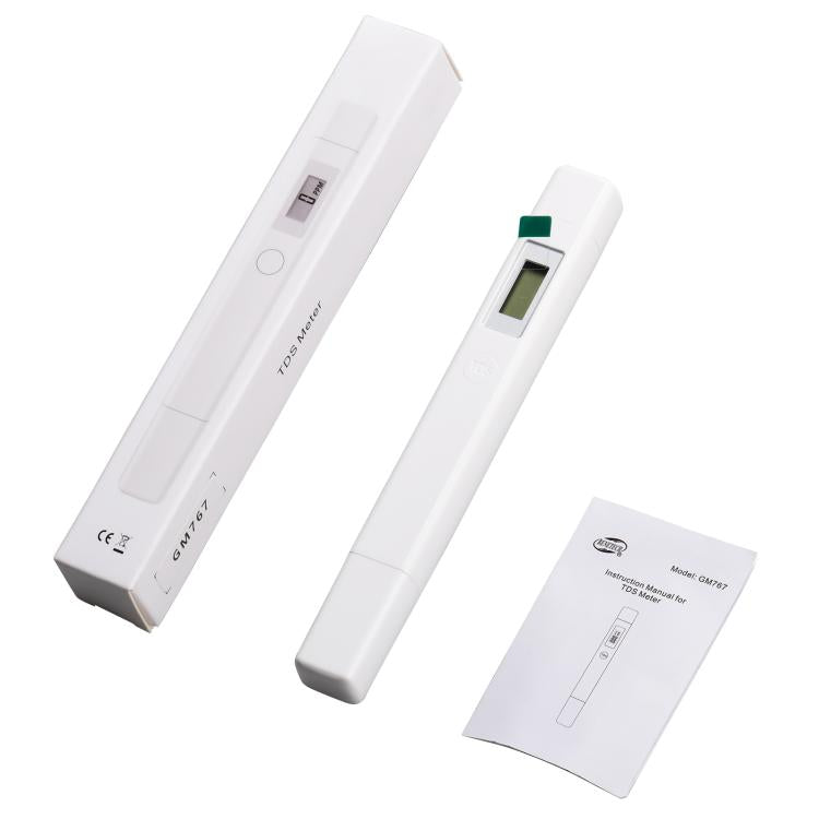 Medidor portátil de TDS BENETECH GM767 tipo bolígrafo para analizar la calidad del agua.