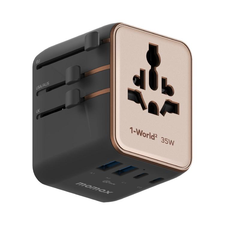 Cargador rápido dual de CA GaN MOMAX 1-World UA27 PD de 35 W, UA27