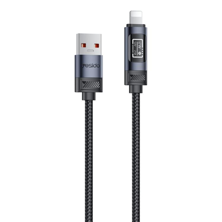Cable de datos y carga USB a pantalla OLED de 8 pines Yesido CA138L de 12 W y 2,4 A, USB to 8 Pin