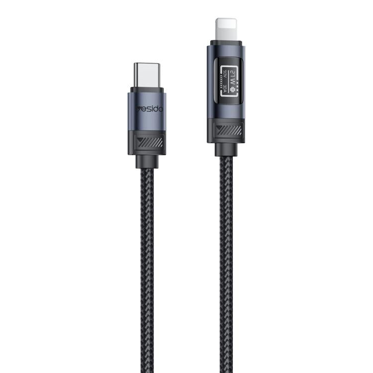 Cable de carga y datos Yesido CA201 de 27 W con conector tipo C a pantalla OLED de 8 pines, Type-C to 8 Pin