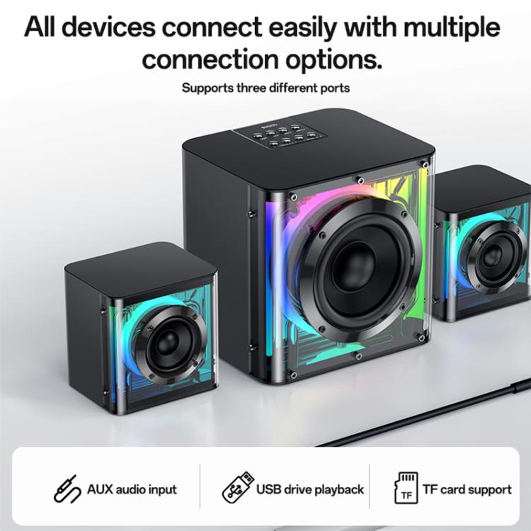 Sistema de altavoces Bluetooth Yesido YSW41 de 40 W y 2.1 canales con iluminación RGB colorida y subwoofer., YSW41