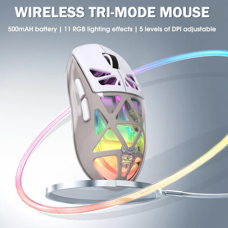 Ratón inalámbrico ONIKUMA CW930 de 2,4 GHz + Bluetooth + RGB con cable y tres modos de iluminación, CW930