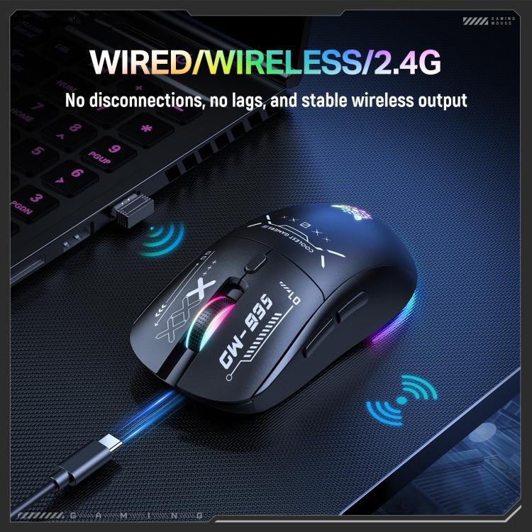 Ratón inalámbrico ONIKUMA CW935 de 12800 DPI, 2,4 GHz, Bluetooth y con cable, RGB de tres modos., CW935