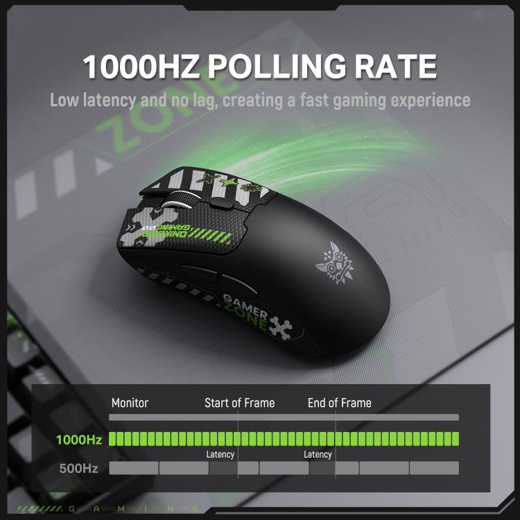 Ratón para juegos ONIKUMA DM01 de 12800 DPI, 2,4 GHz, Bluetooth y con cable, triple modo., DM01