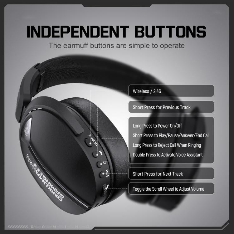Auriculares para juegos ONIKUMA GT887 con Bluetooth 2.4G de cuatro modos (con cable/inalámbricos), GT887