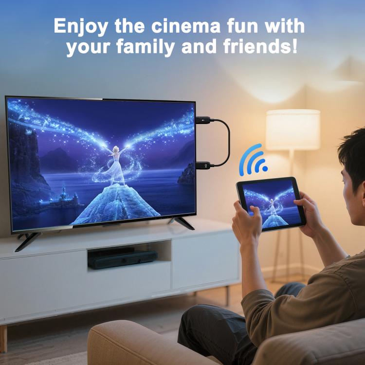 Cable USB-A a HDMI HD para duplicar la pantalla. Cable convertidor inalámbrico para duplicar la pantalla con adaptador., 70cm