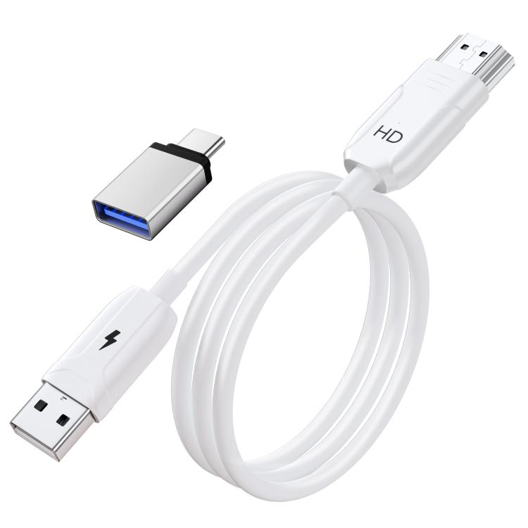 Cable USB-A a HDMI HD para duplicar la pantalla. Cable convertidor inalámbrico para duplicar la pantalla con adaptador., 70cm