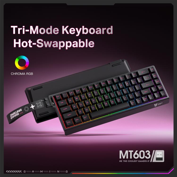 Teclado para juegos ONIKUMA MT603 de 68 teclas con interruptores magnéticos RGB de tres modos, MT603