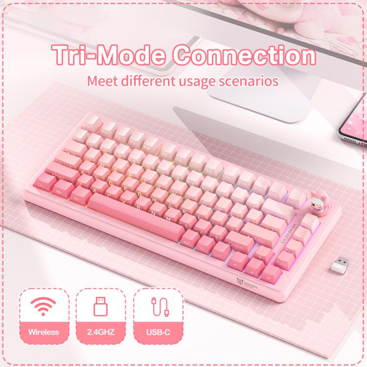 Teclado mecánico para juegos ONIKUMA MT707 de 82 teclas con RGB y tres modos