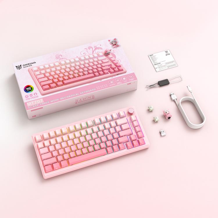 Teclado mecánico para juegos ONIKUMA MT707 de 82 teclas con RGB y tres modos