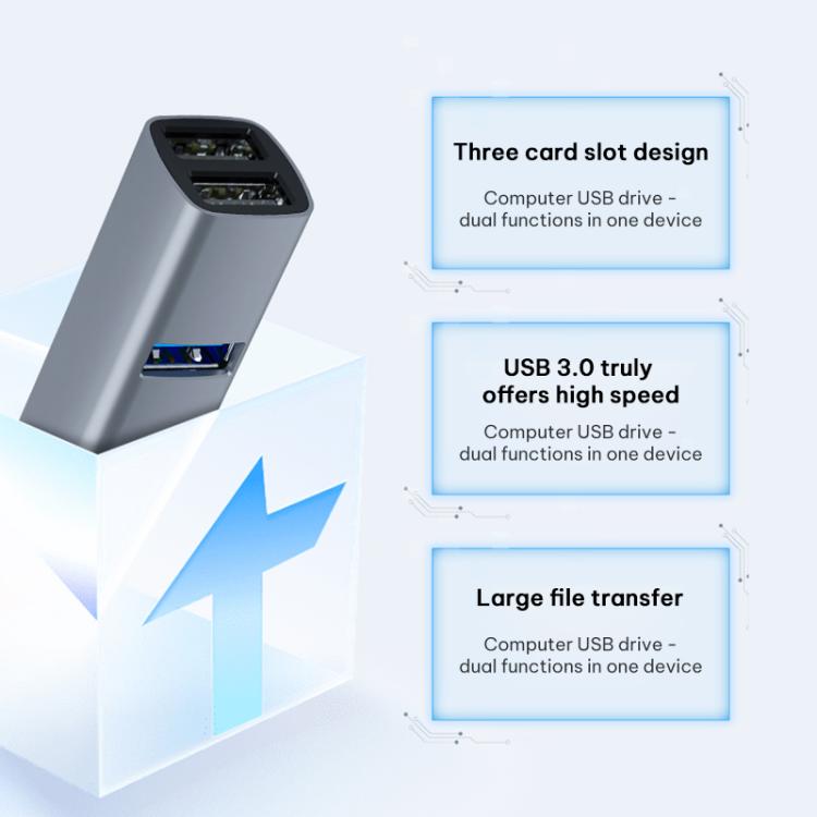 Adaptador HUB para estación de acoplamiento multifuncional portátil, USB to USB3.0 and Dual USB2.0, Type-C to USB3.0 and Dual USB2.0, USB to USB3.0, Dual USB2.0, SD, TF Card, Type-C to USB3.0, Dual USB2.0, SD, TF Card