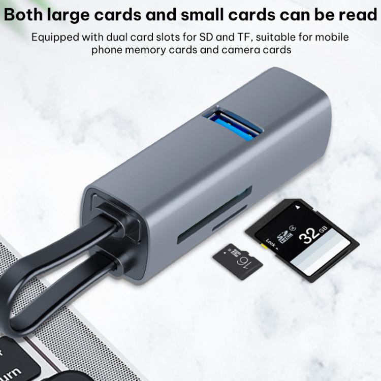 Adaptador HUB para estación de acoplamiento multifuncional portátil, USB to USB3.0 and Dual USB2.0, Type-C to USB3.0 and Dual USB2.0, USB to USB3.0, Dual USB2.0, SD, TF Card, Type-C to USB3.0, Dual USB2.0, SD, TF Card