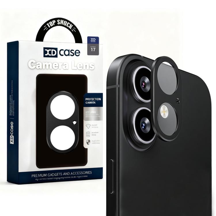 Protector de lente de cámara plano y hueco de metal XDcase, For iPhone 17