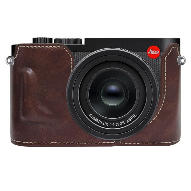 Funda para cámara de media carcasa de cuero vegano, For Leica Q3