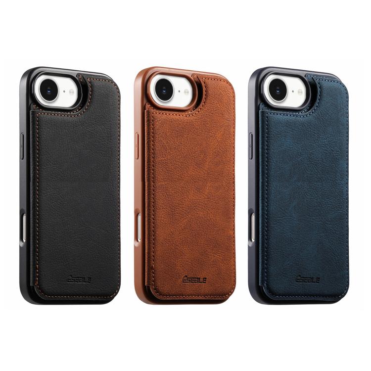 Funda para teléfono ESEBLE con textura retro, doble hebilla y ranura para tarjetas., For iPhone 17e / 16e, For iPhone 17 Pro Max, For iPhone 17 Pro, For iPhone 17, For iPhone Air, For iPhone 16 Pro Max, For iPhone 16 Pro, For iPhone 16                 ...