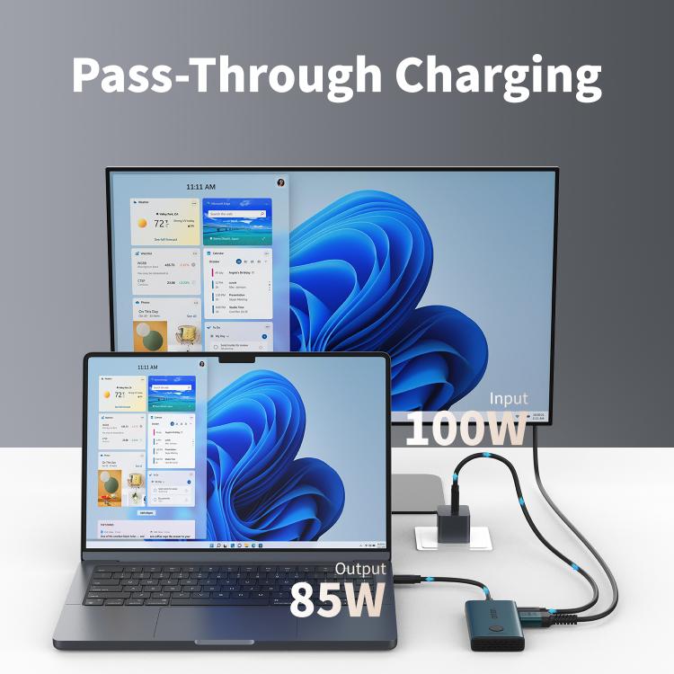 Adaptador portátil Onten UC935 USB-C / Tipo-C a DisplayPort, PD100W con apagado instantáneo de pantalla., UC935
