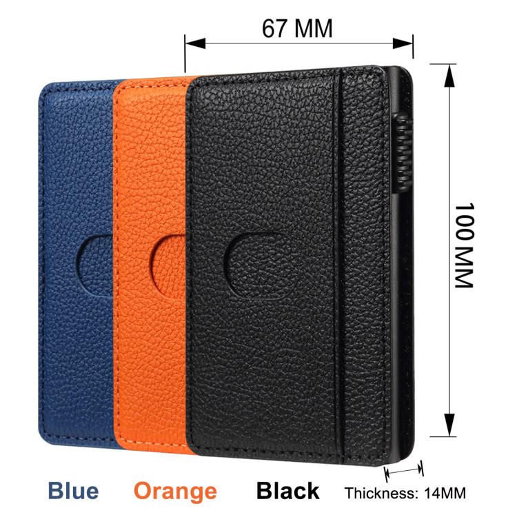 Cartera magnética Denior V25 con textura de lichi y tarjetero de piel sintética.