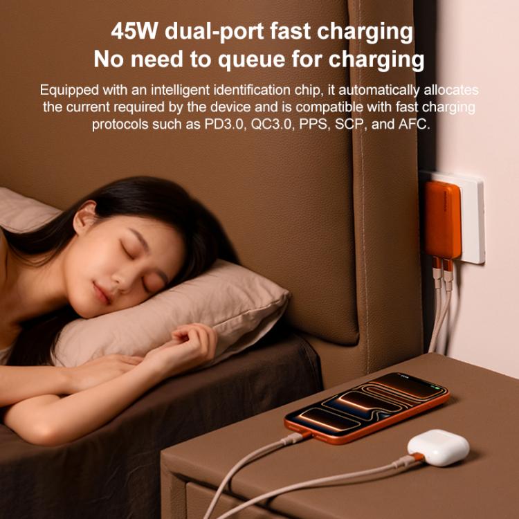 Kit de cargador rápido MOMAX UM79 1-Charge Ultra de 45 W con 2 puertos GaN Slim, enchufe estadounidense.