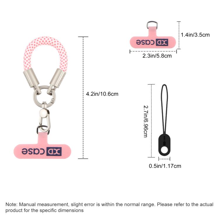Correa de muñeca antipérdida para teléfono XDcase con hebilla y junta metálicas, longitud: 10,6 cm.