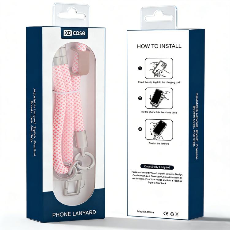 Cordón antipérdida para teléfono XDcase con hebilla y junta metálicas, longitud ajustable: 41-77 cm.