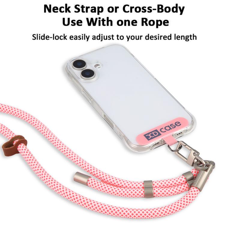 Cordón antipérdida para teléfono XDcase con hebilla y junta metálicas, longitud ajustable: 41-77 cm.