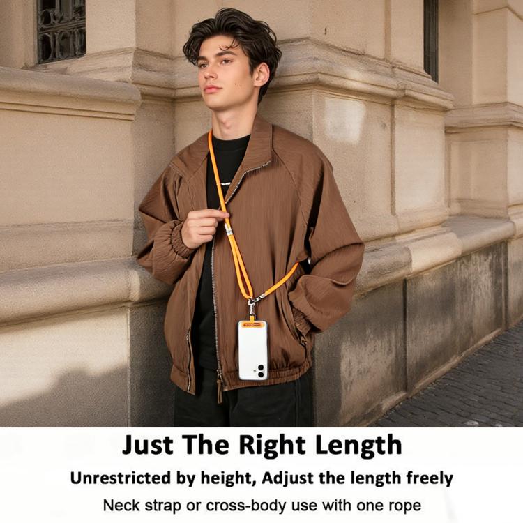 Cordón antipérdida para teléfono XDcase con hebilla y junta metálicas, longitud ajustable: 41-77 cm.