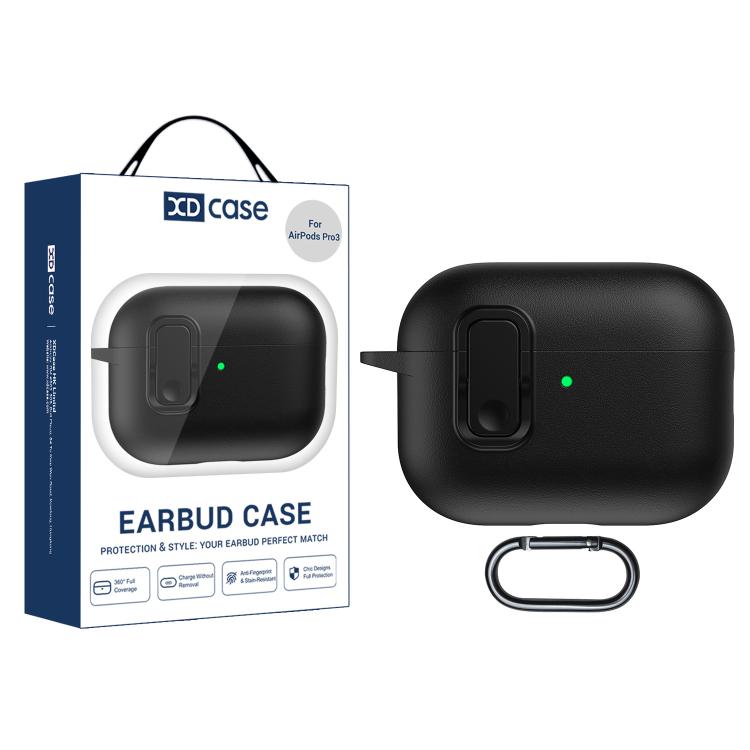 Funda para auriculares XDcase con textura de piel sintética y cierre de seguridad de TPU, For AirPods Pro 3, For AirPods 4, For AirPods Pro 2 / 1