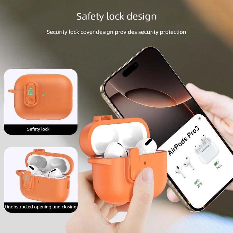 Funda para auriculares XDcase con textura de piel sintética y cierre de seguridad de TPU, For AirPods Pro 3, For AirPods 4, For AirPods Pro 2 / 1
