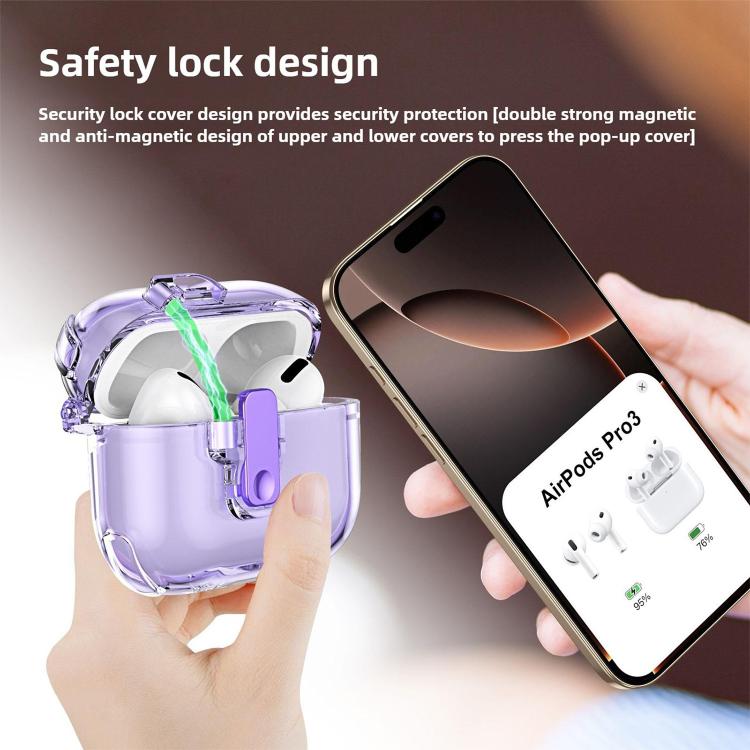 Estuche para auriculares automáticos de silicona transparente XDcase, For AirPods Pro 3, For AirPods 4, For AirPods Pro 2 / 1