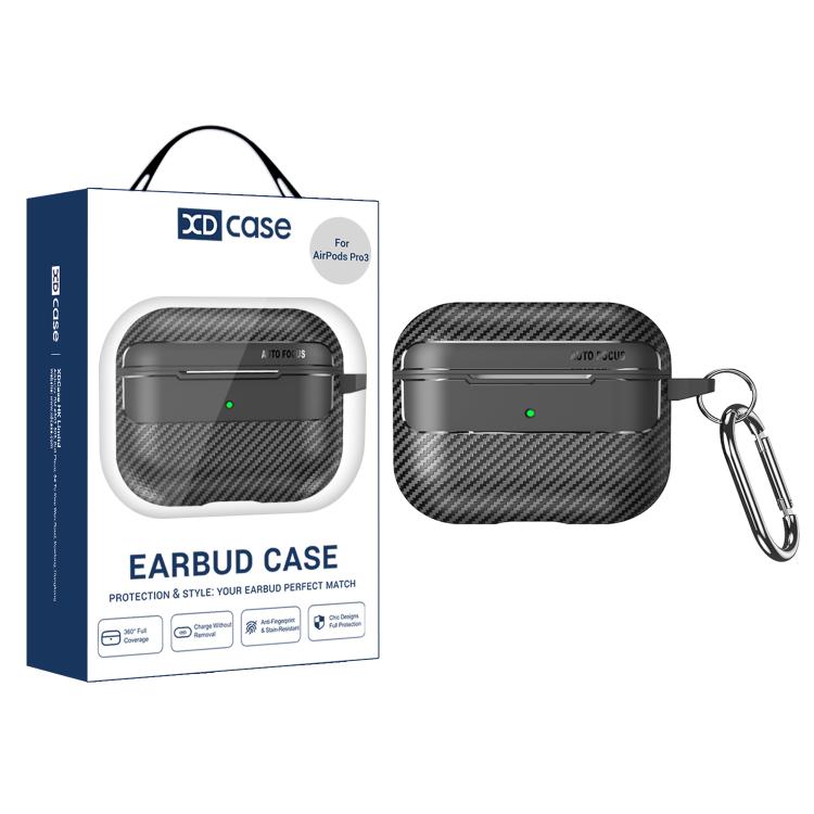 Estuche para auriculares XDcase con textura de fibra de carbono y gancho., For AirPods Pro 3, For AirPods 4