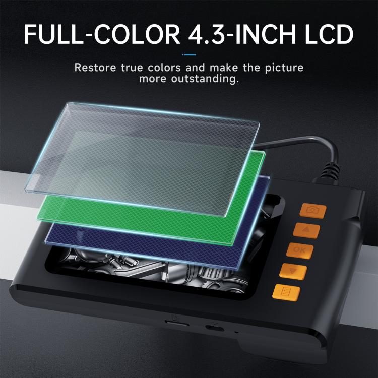 Endoscopio HD P210 de 4,3 pulgadas con pantalla, 8mm Single Lens / 2m, 8mm Single Lens / 5m, 8mm Single Lens / 10m, 5.5mm Single Lens / 2m, 5.5mm Single Lens / 5m, 5.5mm Single Lens / 10m, 8mm Dual Lens / 2m, 8mm Dual Lens / 5m, 8mm Dual Lens / 10m
