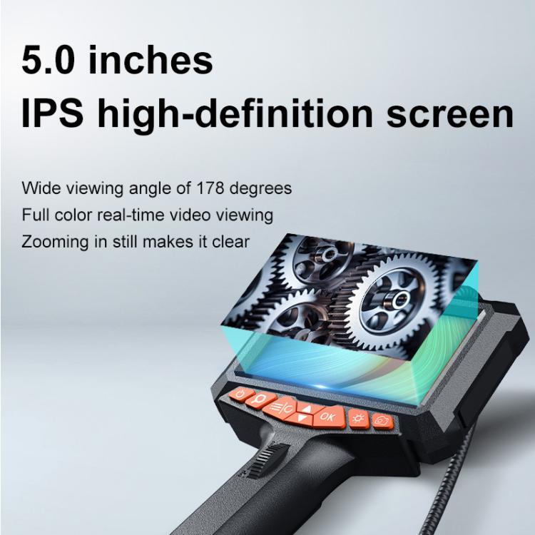 Endoscopio industrial P370 con pantalla IPS de 5,0 pulgadas y rotación de 360 grados, Single Lens 8mm / 1m Snake Tube, Single Lens 6mm / 1m Snake Tube, Single Lens 6mm / 1.5m Snake Tube