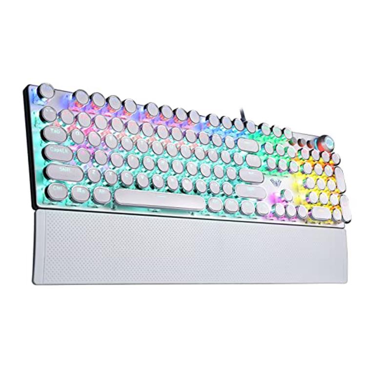 Teclado mecánico para juegos retro steampunk con cable AULA F2088 de 104 teclas, White Blue Switch, Pink Blue Switch, Black Blue Switch