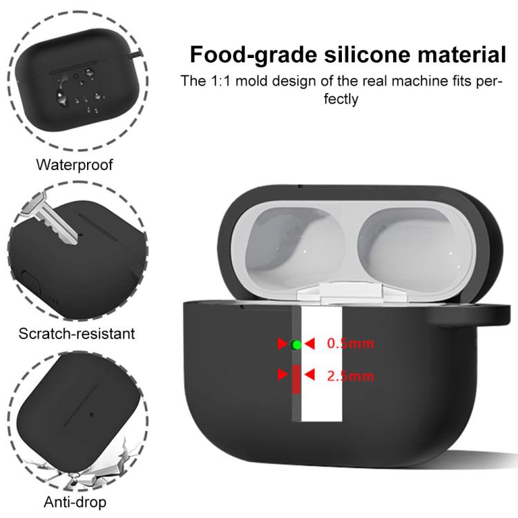Funda protectora de silicona XDcase de 2,5 mm de grosor para auriculares con gancho., For AirPods Pro 3, For AirPods 4, For AirPods Pro 2 / 1