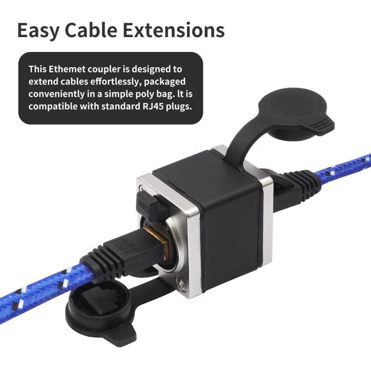 Adaptador corto hembra a hembra para cable de red RJ45 KNZ63YS con función de bloqueo., KNZ63YS