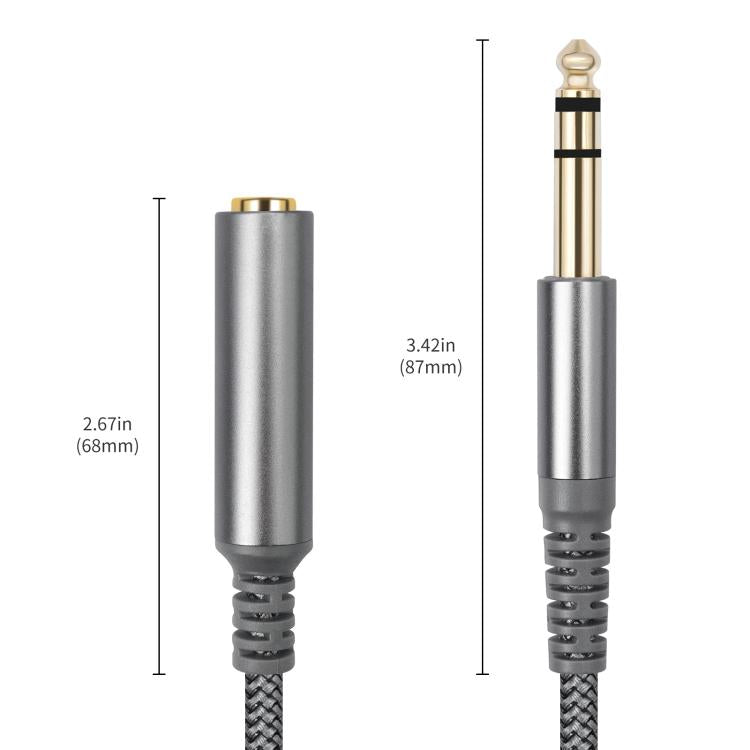 Cable de extensión estéreo de 6,35 mm (1/4 de pulgada) con conector TRS macho a hembra., 2m, 3m, 4.5m, 6m