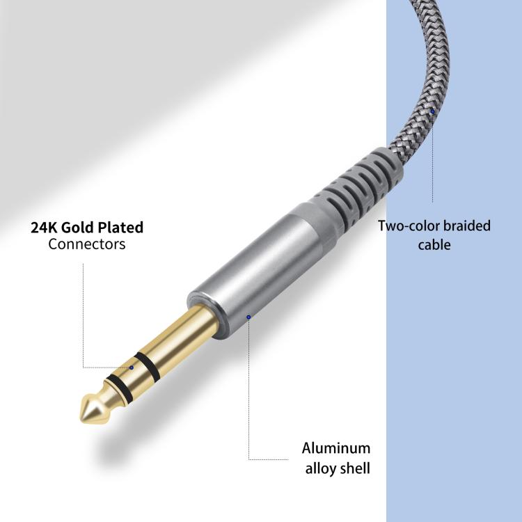 Cable de extensión estéreo de 6,35 mm (1/4 de pulgada) con conector TRS macho a hembra., 2m, 3m, 4.5m, 6m