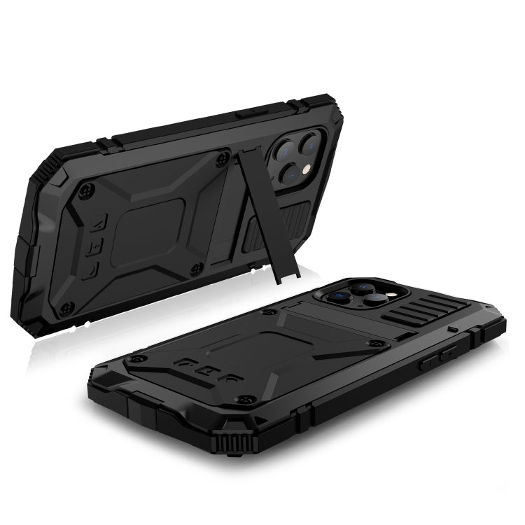 R-JUST a prueba de golpes a prueba de agua a prueba de polvo de metal + funda protectora de silicona con soporte, For iPhone 12 Pro Max, For iPhone 12 / 12 Pro, For iPhone 12 mini