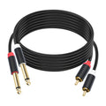 Cables de conexión de audio para consolas de mezcla (2 RCA a 2 x 6,35 mm macho), 1.5m, 3m, 5m