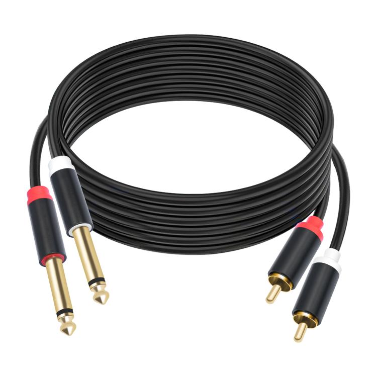 Cables de conexión de audio para consolas de mezcla (2 RCA a 2 x 6,35 mm macho), 1.5m, 3m, 5m