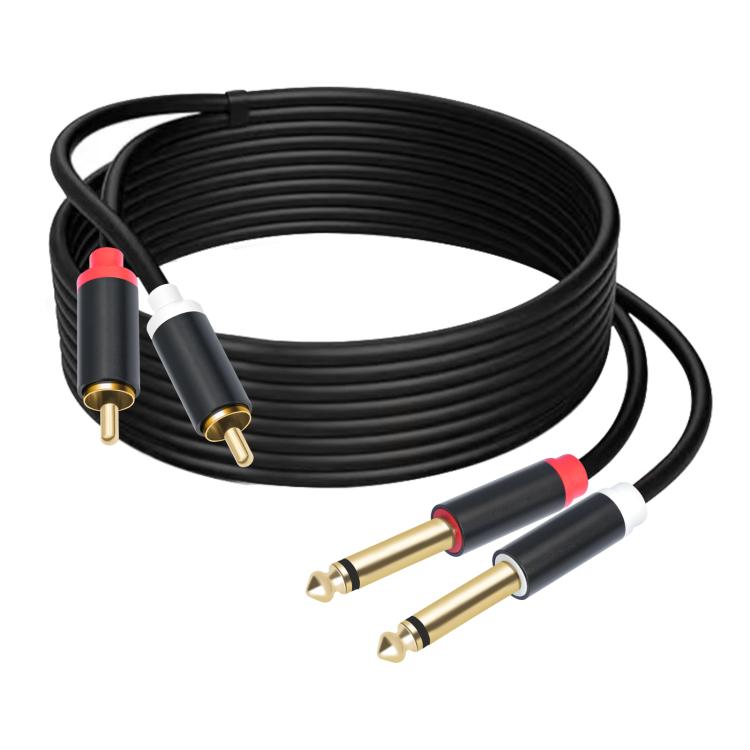Cables de conexión de audio para consolas de mezcla (2 RCA a 2 x 6,35 mm macho), 1.5m, 3m, 5m