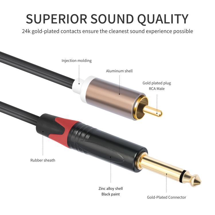 Cables de audio con 2 conectores RCA macho a 2 conectores XLR hembra, 1.5m, 3m, 5m, 6m