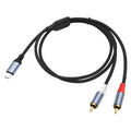 Cable de decodificación de audio de 24 bits de USB-C a doble RCA macho, 1m, 2m, 3m