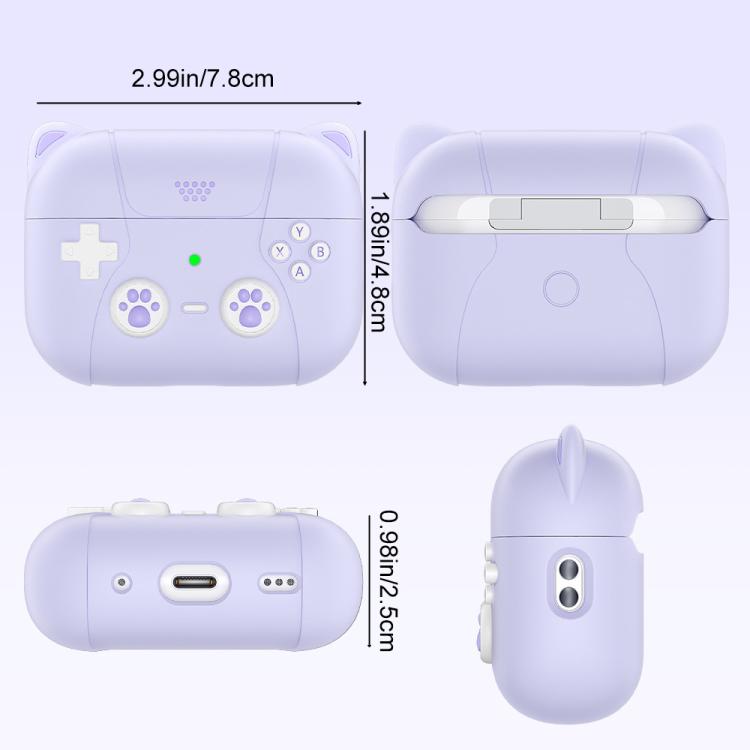Funda de silicona para auriculares XDcase con diseño de gato retro y dibujos animados, For AirPods Pro 3, For AirPods 4, For AirPods Pro 2 / 1