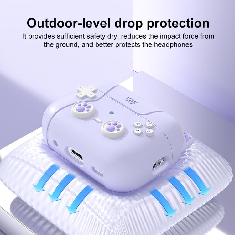 Funda de silicona para auriculares XDcase con diseño de gato retro y dibujos animados, For AirPods Pro 3, For AirPods 4, For AirPods Pro 2 / 1