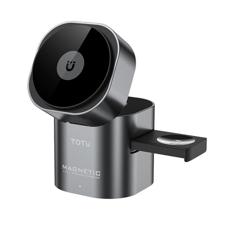 Estación de carga inalámbrica TOTU CW-10-W 3 en 1, base de carga magnética giratoria para teléfono, auriculares y reloj., CW-10-W