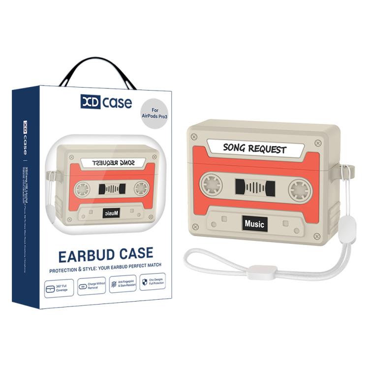 Estuche de silicona para auriculares XDcase estilo casete retro, For AirPods Pro 3, For AirPods 4, For AirPods Pro 2