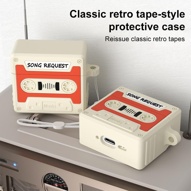 Estuche de silicona para auriculares XDcase estilo casete retro, For AirPods Pro 3, For AirPods 4, For AirPods Pro 2