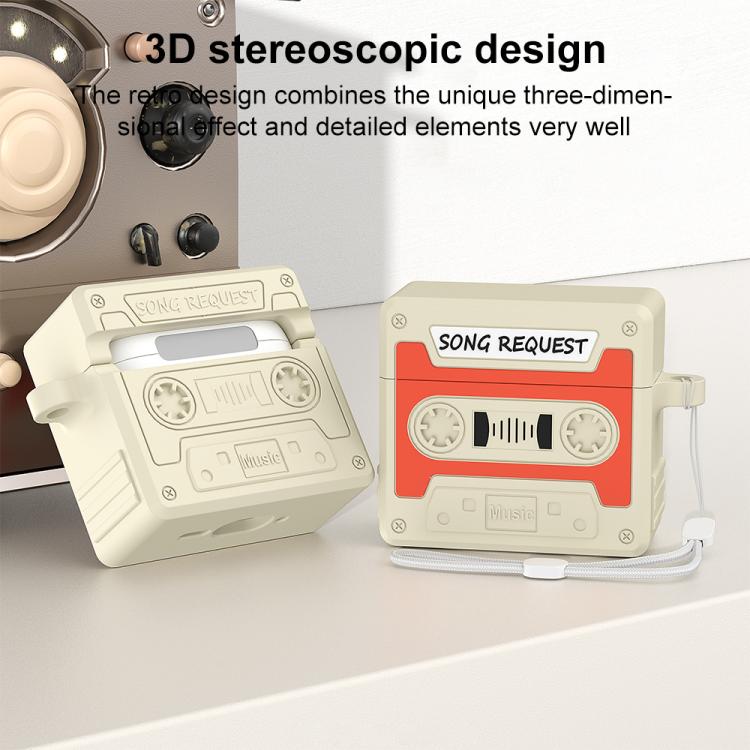 Estuche de silicona para auriculares XDcase estilo casete retro, For AirPods Pro 3, For AirPods 4, For AirPods Pro 2