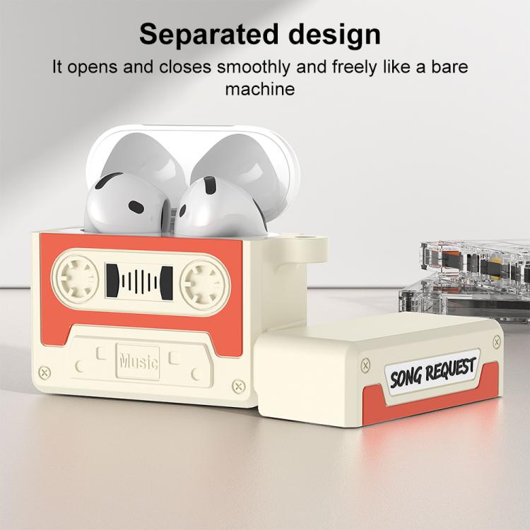 Estuche de silicona para auriculares XDcase estilo casete retro, For AirPods Pro 3, For AirPods 4, For AirPods Pro 2